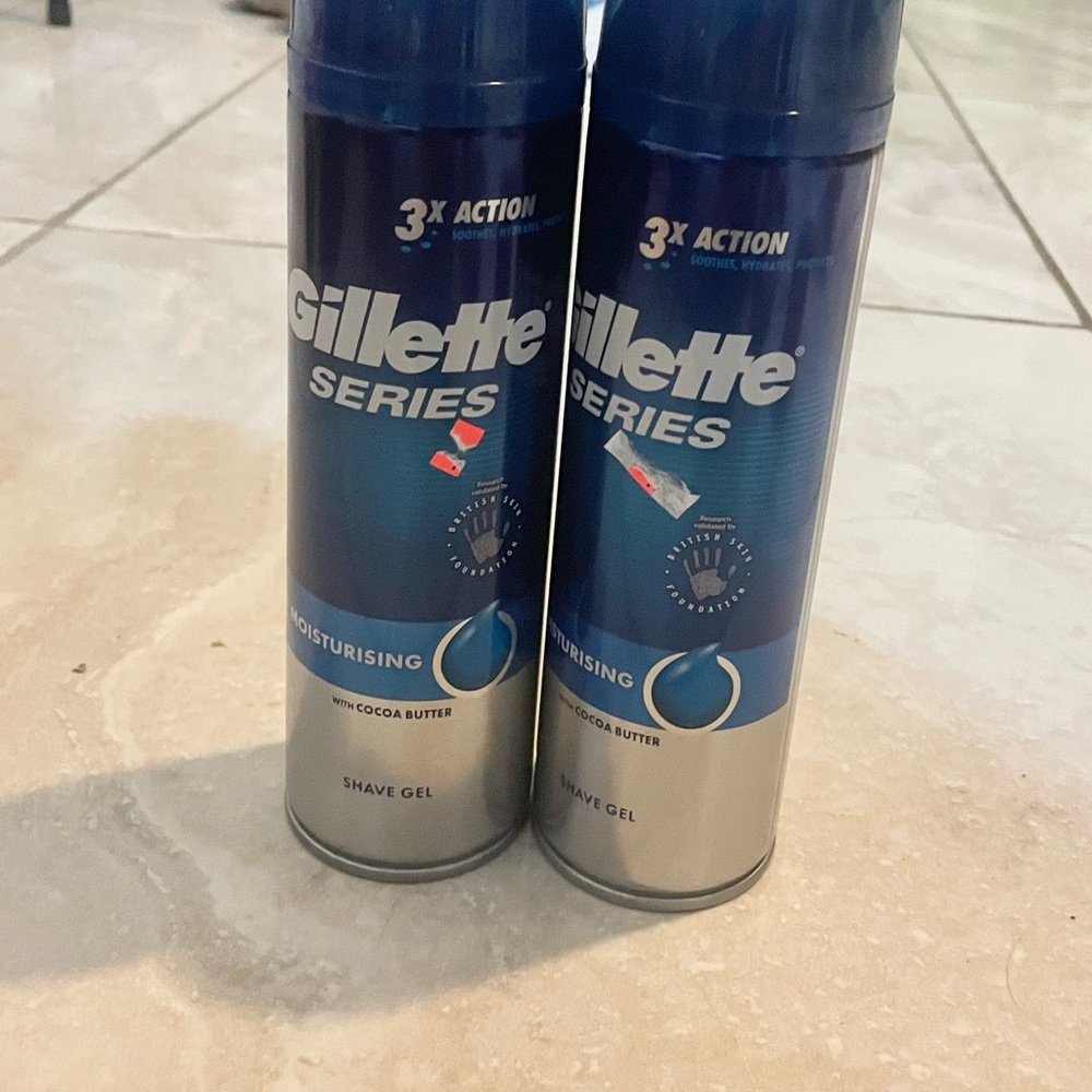NEW Lot of 2 Gillette series moisturizing cocoa butter shave gel mens